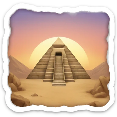 pyramid with a entrance sticker