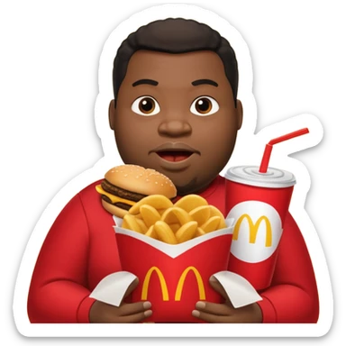 a big back eating the whole McDonald’s menu sticker