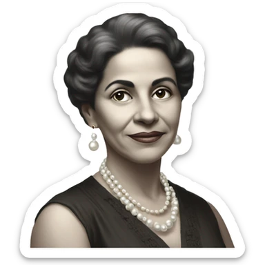 Lola Rodríguez de Tió was the first Puerto Rican-born woman poet to establish herself a reputation as a great poet throughout all of Latin America. short hair. pearls. sticker
