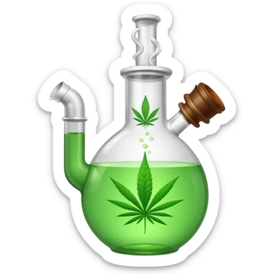 Bong with leaf sticker