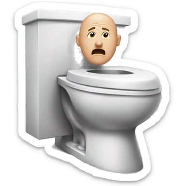 Man coming out of toilet who’s bald  sticker