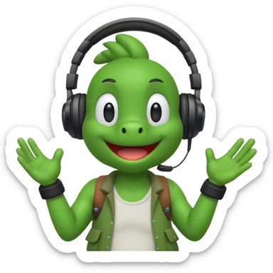 Yoshi playing Fortnite  sticker