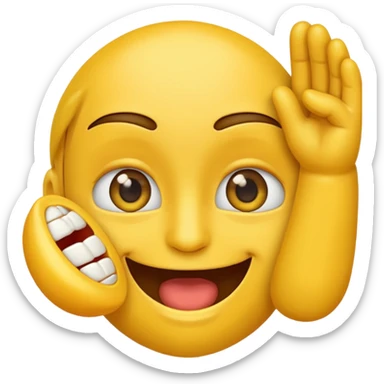 Emoji jaune qui dit ferme ta bouche sticker