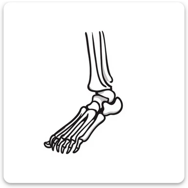 hand-drawn skeleton foot anatomy with visible bones and joints sticker