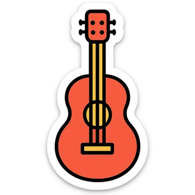 red guitar sticker