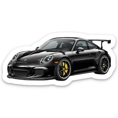 black porsche gt3, black rims sticker