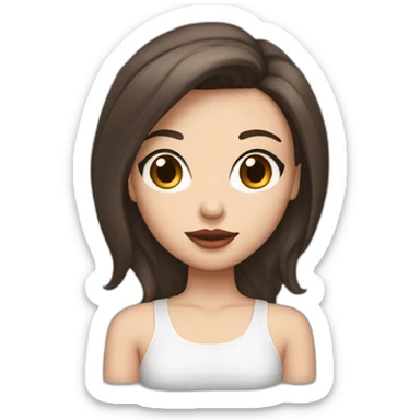 cute brunette white girl with big lips on one side sticker