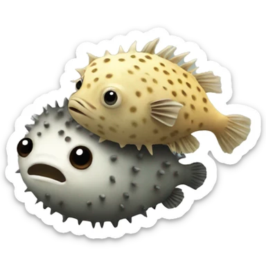A Pufferfish with sloth sticker