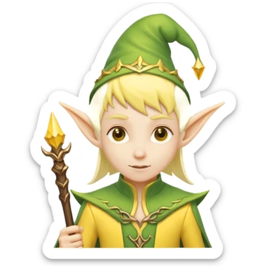 yellow elve with staff sticker