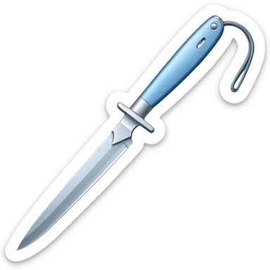 A blue-greyish metallic scalpel knife sticker