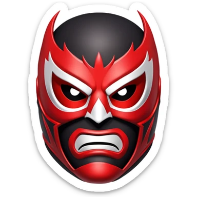 sinister luchador mask with evil expression sticker