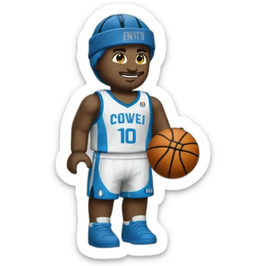 Un maillot de basket bleu avec écrit 14 dessus dans le style de IOS sticker
