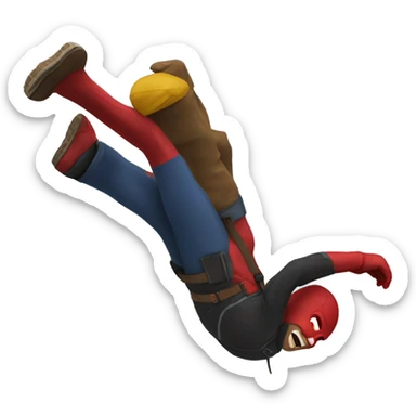 Daredevil falling off of a snowy moumtain sticker