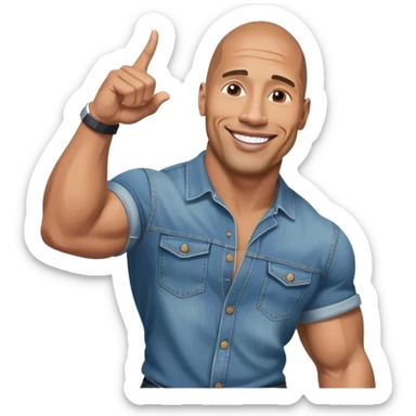 Dwayne the rock Johnson flirty in Jean shorts sticker