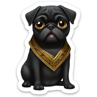 Black pug a Jewish dress sticker