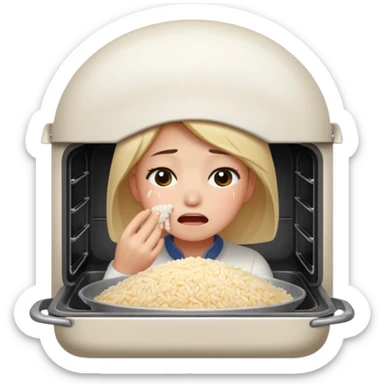 Làm cho tôi một người vợ khóc lóc ăn cơm trong lò sợ sticker