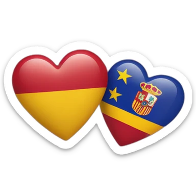 Heart with Spain flag and Venezuela flag sticker