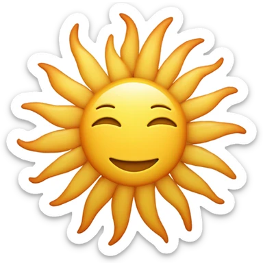 image of a sun with apple as its core 98 x 9 sticker