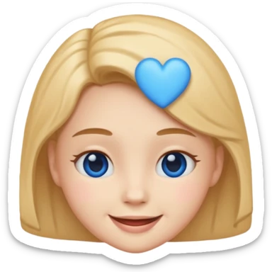 Head emoji clasic 🥰of love with blue hearts sticker
