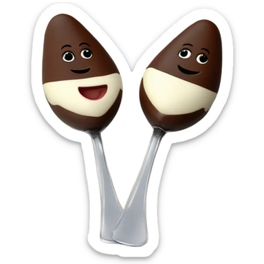 1 Chocolate quenelle and 1 vanilla quenelle on a fine dining glass plate sticker