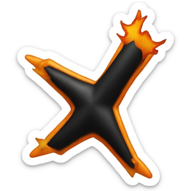 jumping star half black, half orange burnt sticker