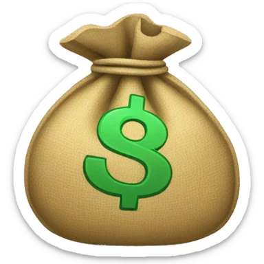 Money bag with green dollar sign sticker