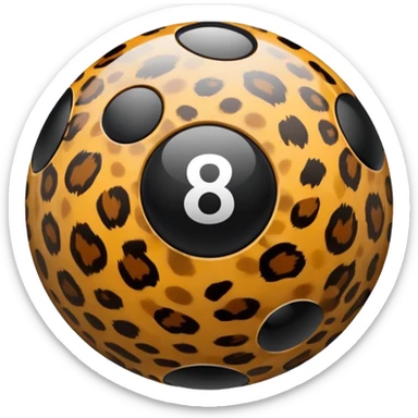 Cheetah print 8 ball sticker