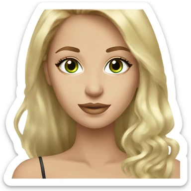 my beautiful blonde, green eyed, russian friend, with beautiful brown hair, that look like a super model sticker