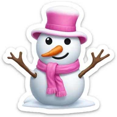 Pink Snowman sticker