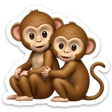 two monkeys chatting sticker