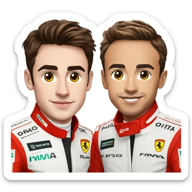 Charles Leclerc and Lewis Hamilton in Ferrari divise sticker