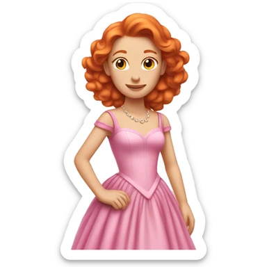 Ginger princess in pink dress sticker