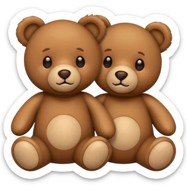 two teddy bears sticker