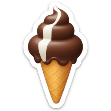 chocolate ice cream with a halo sticker