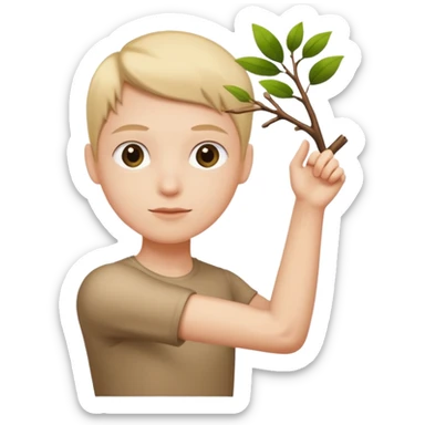 Brazo súper delgado como una rama sticker