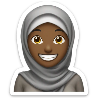 Saudi black woman with hijab laughing sticker