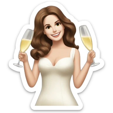 Lana del Rey cheering up with champagne over head sticker