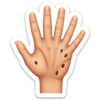Hand reaching sticker