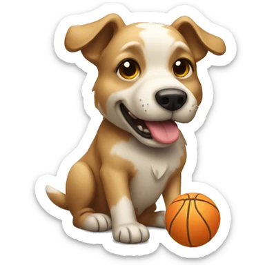 Dog wit ball  sticker