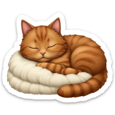 Brown Cat sleep sticker