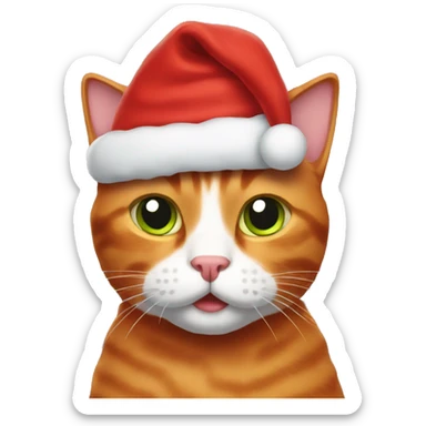 Red Christmas cat  sticker