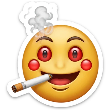 high emoji smoking a blunt  sticker