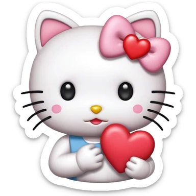 Hello Kitty co ojosde corazón  sticker