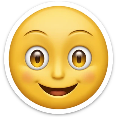 smiling emoji but the one eye is only half there and the other is full  sticker