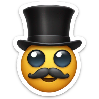 Poo emoji with top hat and monocle  sticker