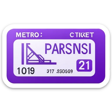 Parisien metro purple ticket  sticker