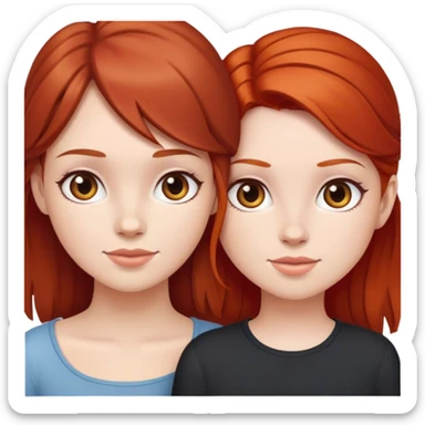 Best friends brunette girl with a red headed girl  sticker