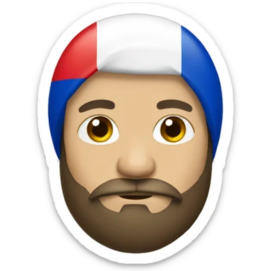 bearded guy with russian flag sticker