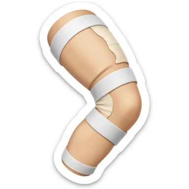 сделай на белом фото эмодзи ноги забинтованное колено sticker