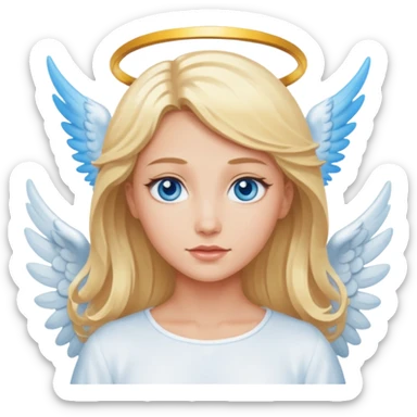 Blonde with blue eyes as an angel  sticker
